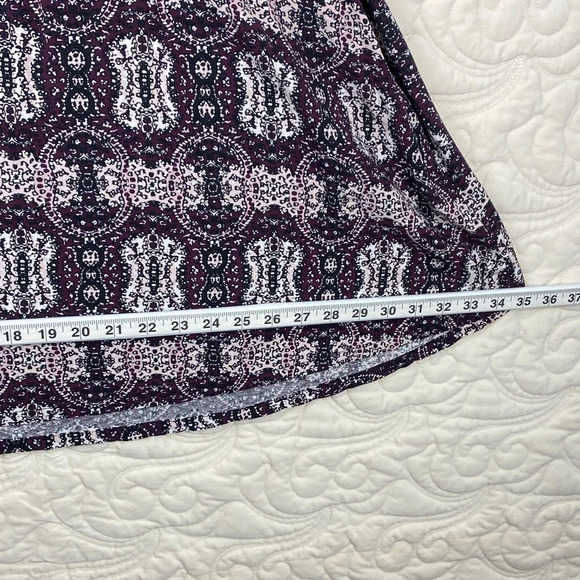 Reitmans Skirt Purple Paisley Elastic Waist Size 16 - Picture 6 of 9